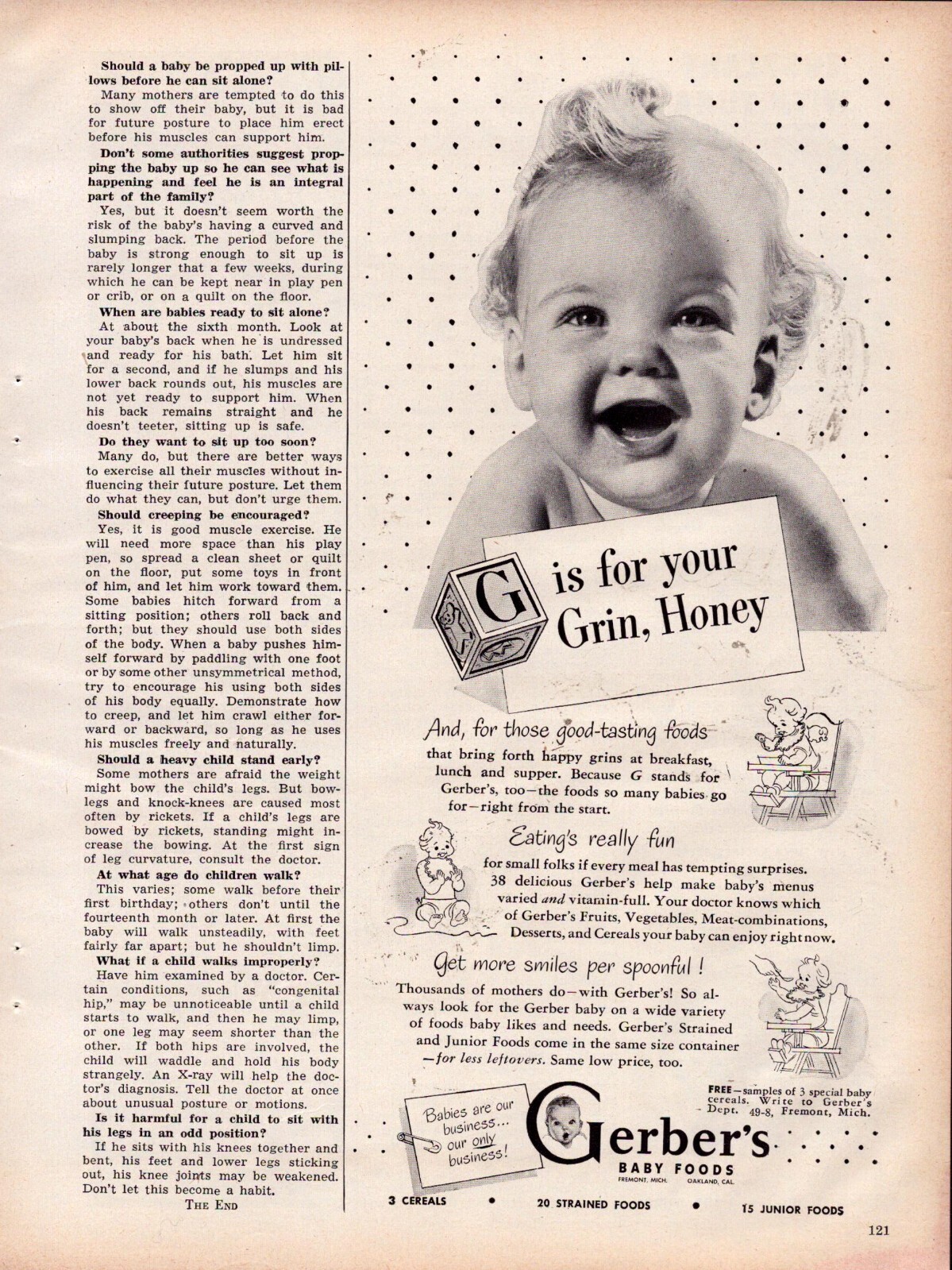 1948 Gerber\'s Baby Food Print Ad Wall Art
