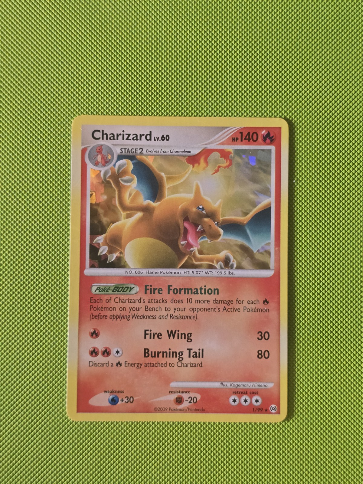 Pokemon TCG 2009 Charizard Arceus #1/99 Cracked Ice Holofoil Card Single NM