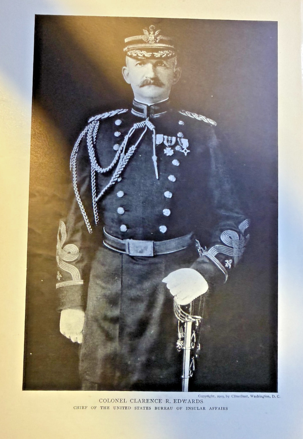 1904 Vintage Illustration Colonel Clarence R. Edward Bureau of Insular Affairs