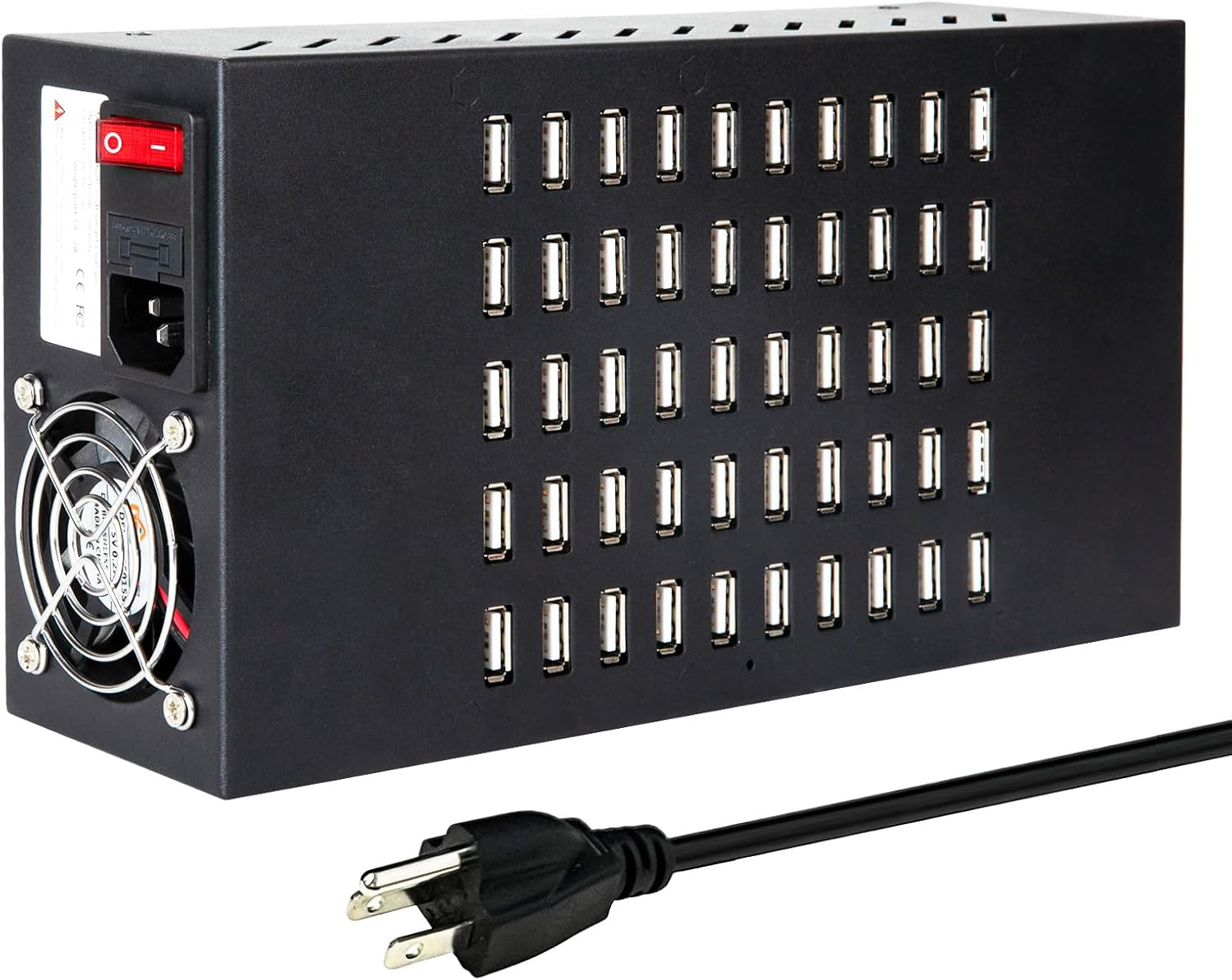 50 Port 200 Watt (40A) USB Charging Station, USB Fast Charger with Intelligent P