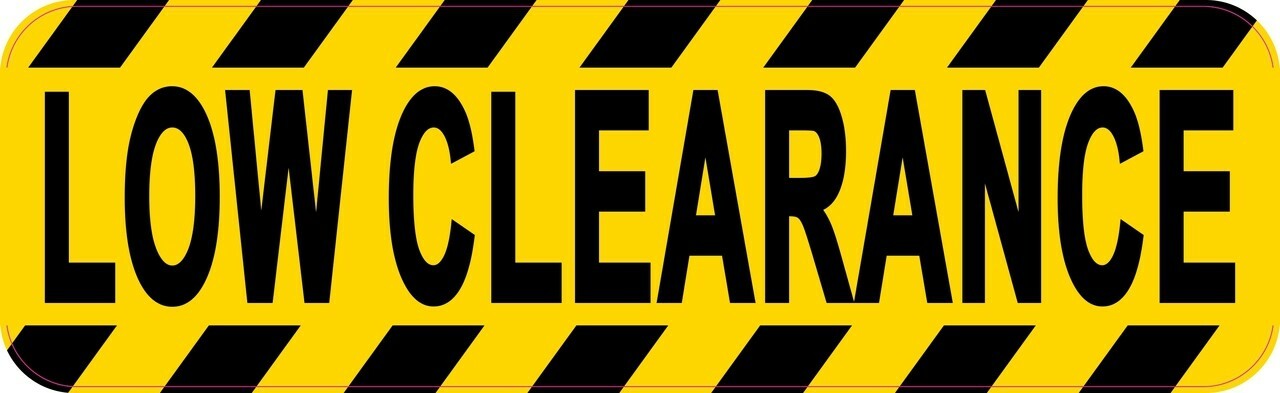 10in x 3in Low Clearance Sticker Car Truck Vehicle Bumper Decal