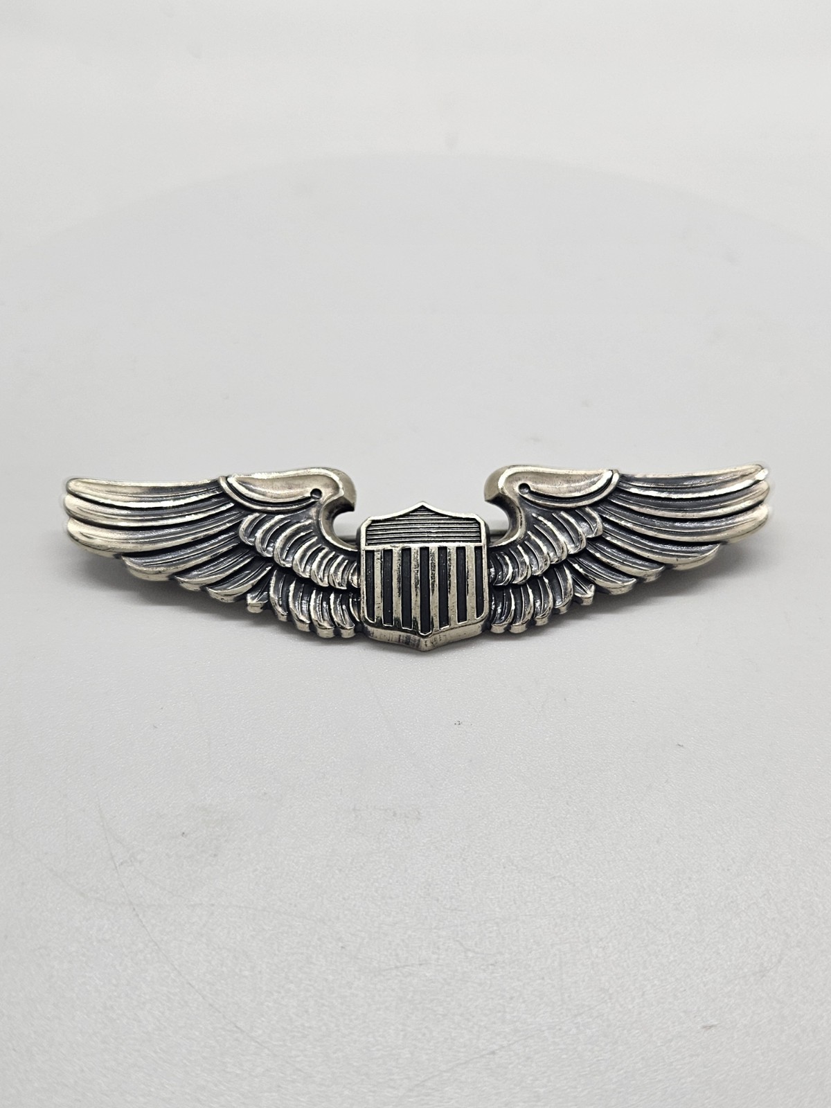 WWII US Army Air Corps/Forces Sterling Silver Pilot Wings 3\ WWII US Army Air Corps/Forces Sterling Silver Pilot Wings 3\