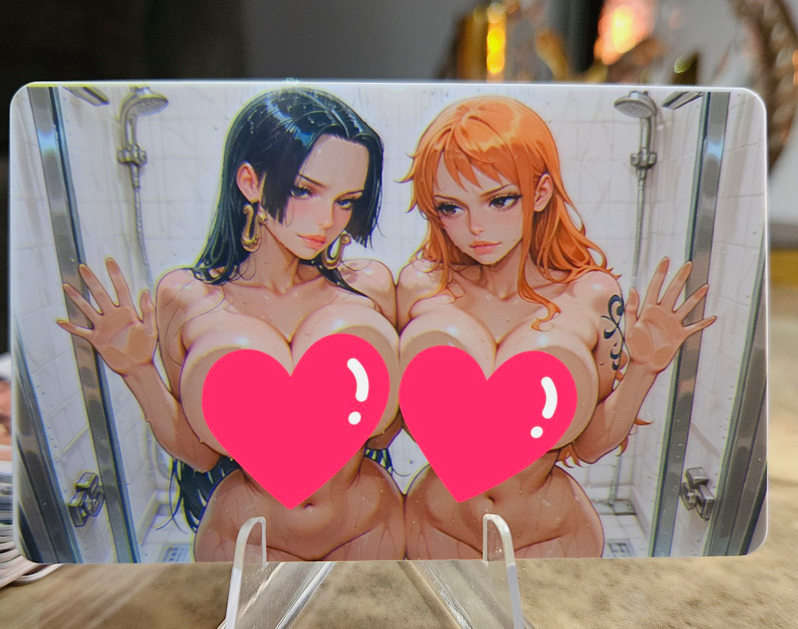 Nami & Boa Plastic Waifu Trading Card One Piece