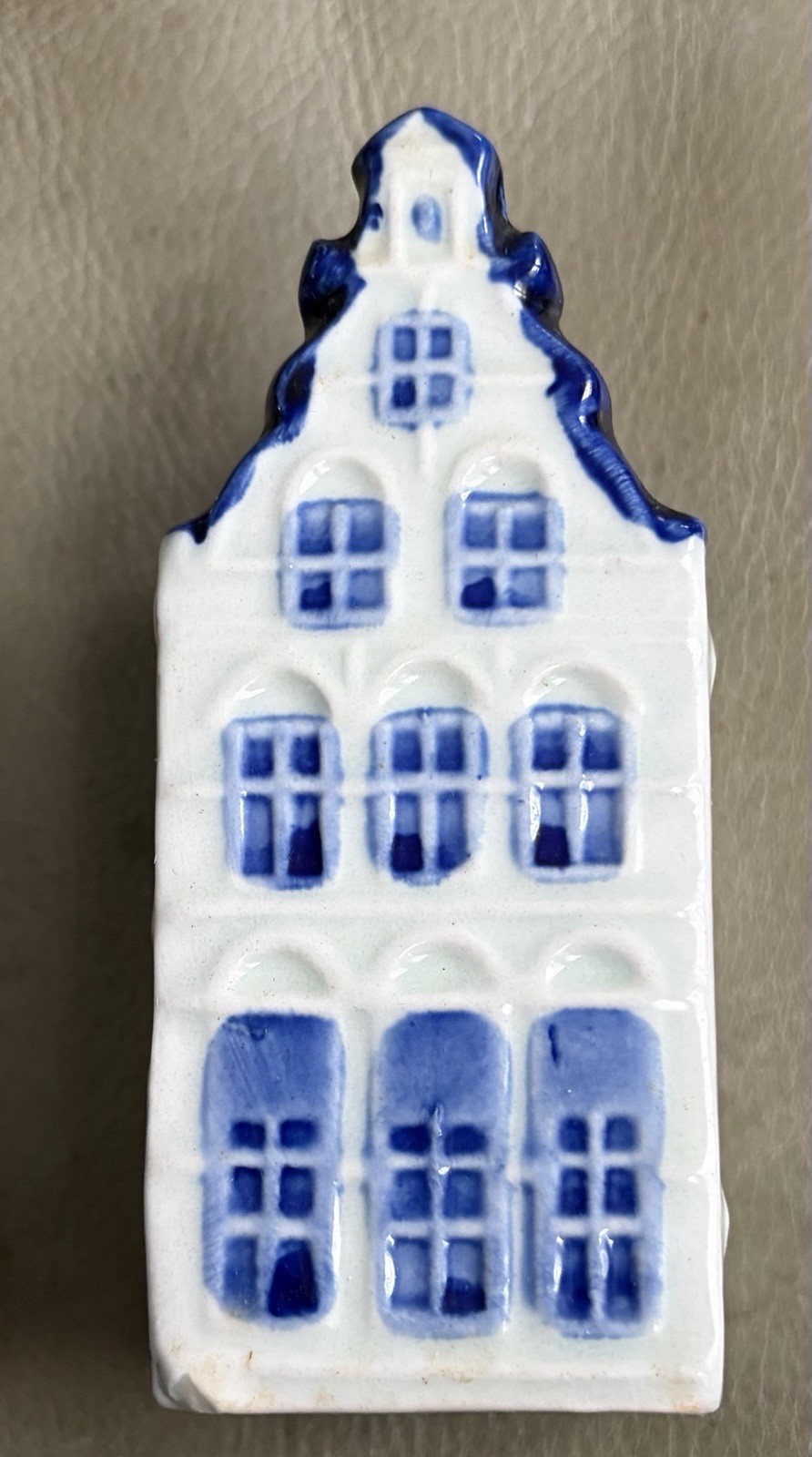 Vintage Dutch Blue Delft Canal House 4.25” tall  EMPTY