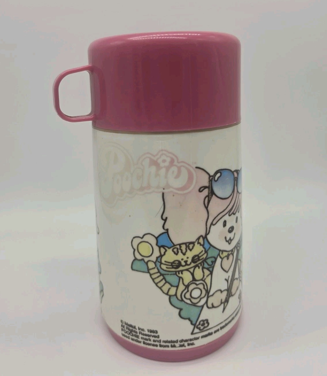 Vintage 1983 ALADDIN Pink Thermos Poochie MATTEL Read