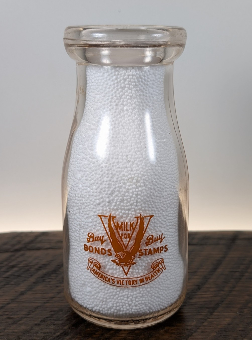 Half Pint Lenick\'s Dairy War Bonds LaPorte La Porte IN IND INDIANA Milk Bottle