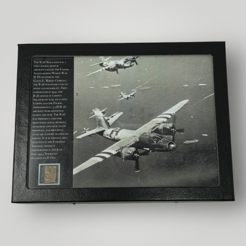 RARE WWII B-26 Marauder Aircraft Metal D-Day June 6th 1944 Mission Display