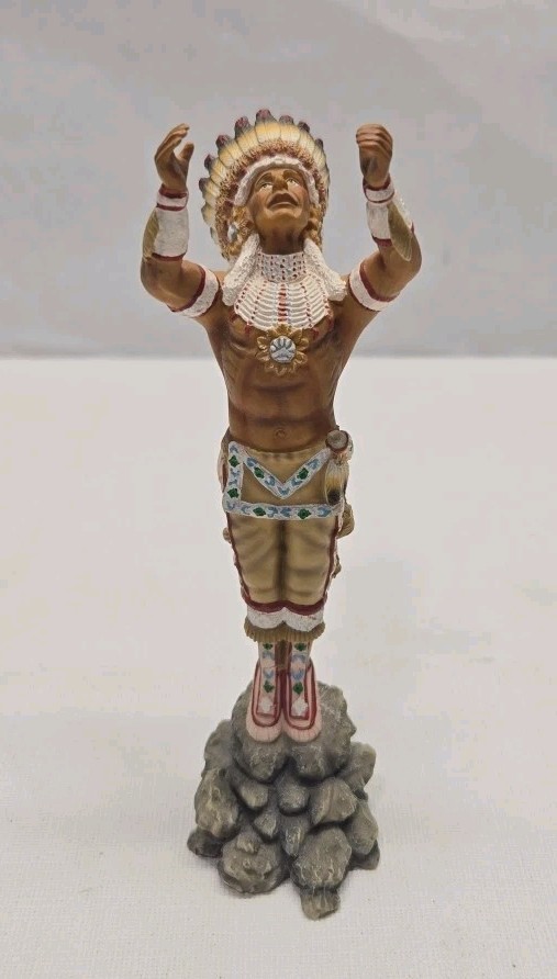 Hamilton Collection Protector of Dreams Indian Figure Warrior\'s Prayer 1998