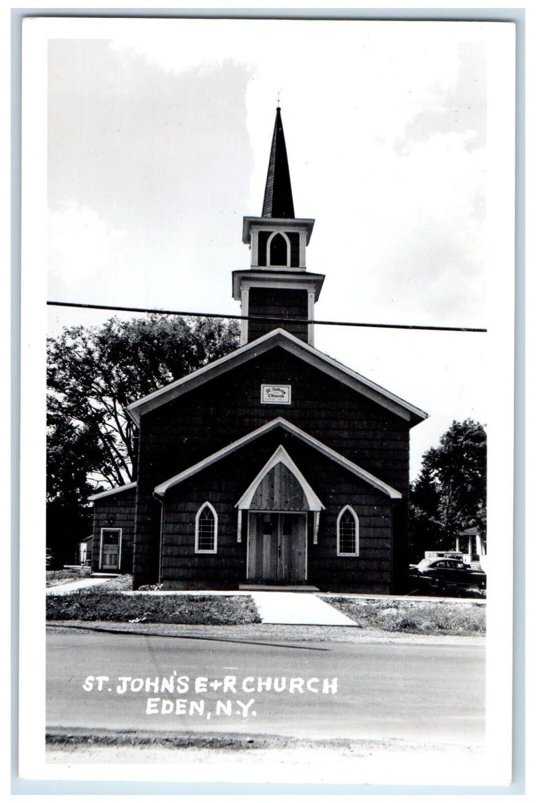 c1950\'s St. John\'s E+R Church Eden New York NY RPPC Photo Vintage Postcard