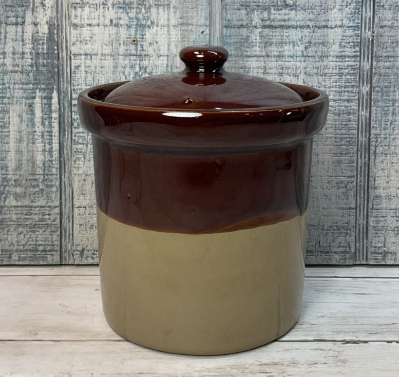 Vintage Pearsons of Chesterfield Stoneware Lidded Crock Made In England