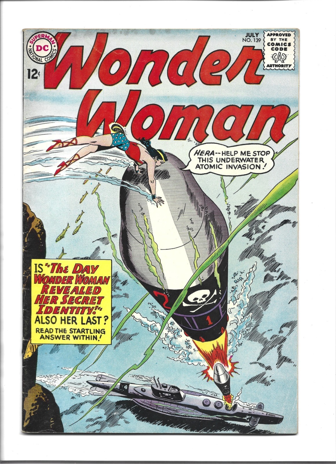 Wonder Woman 139 DC Comics 1963 Silver Age Atomic Invasion Robert Kanigher VG/FN