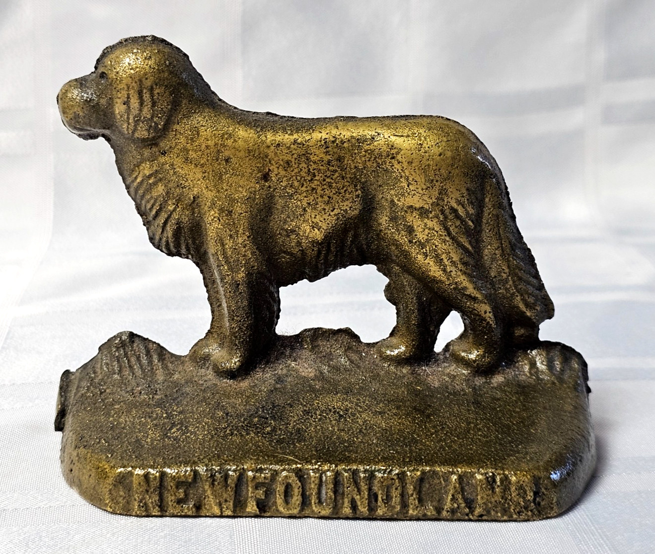 NEWFOUNDLAND NAFCO DOG BOOKEND CAST VINTAGE HOME DECOR CANADA ANTIQUE METAL
