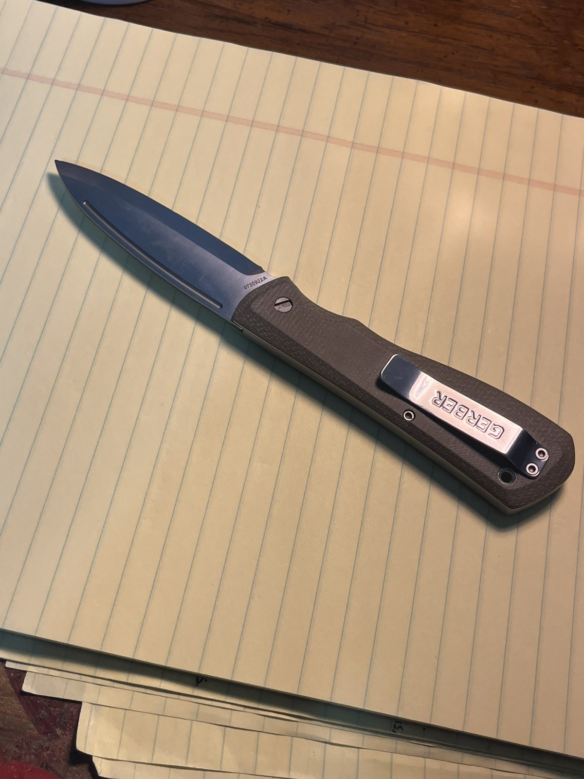 Gerber Mansfield Swayback Pocket Knife D2 Tan Micarta Slipjoint