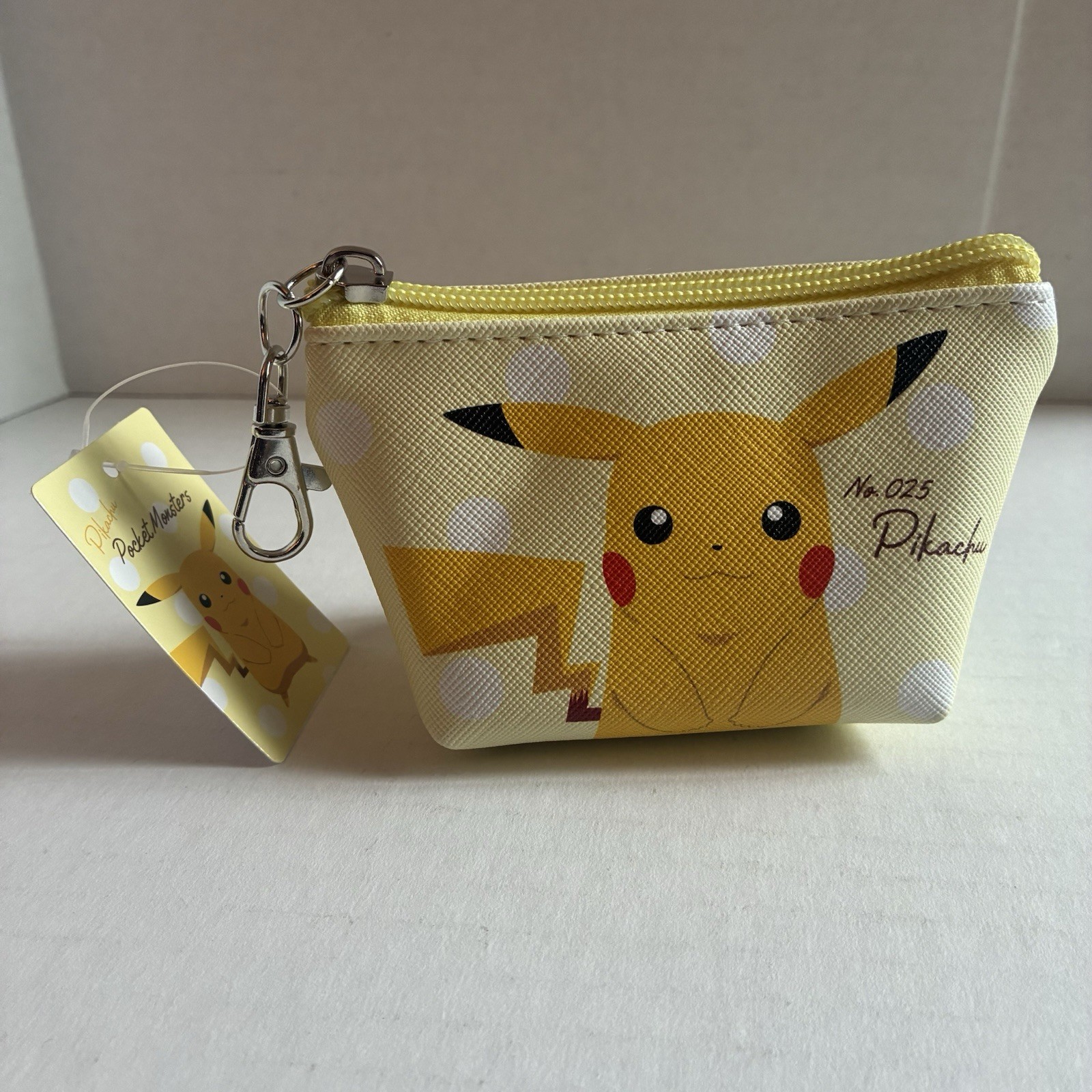 T's Factory Pokémon Pikachu triangle mini pouch Bright Yellow Japanese Gift NWT