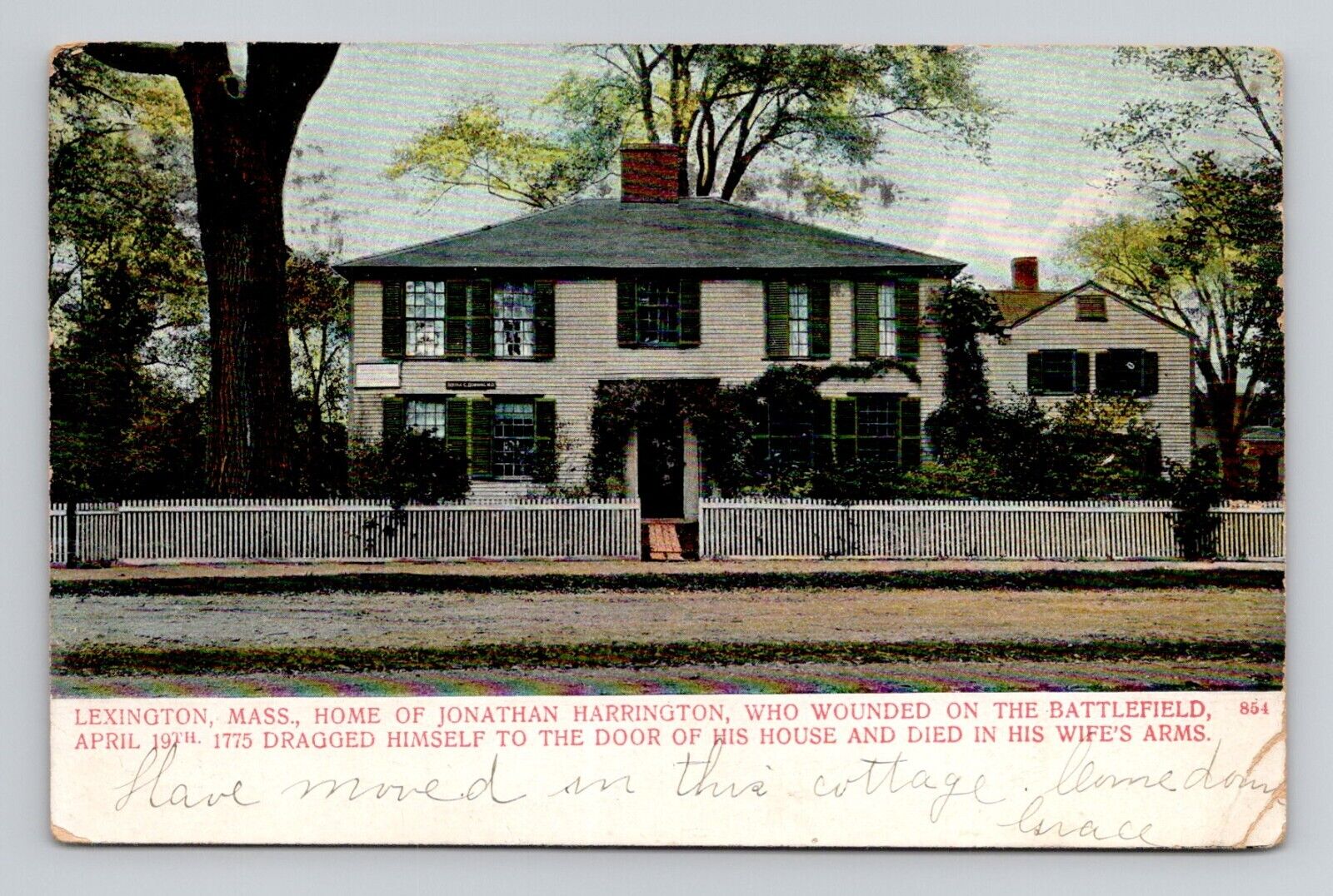 Postcard Harrington House Lexington Massachusetts MA, Antique E11