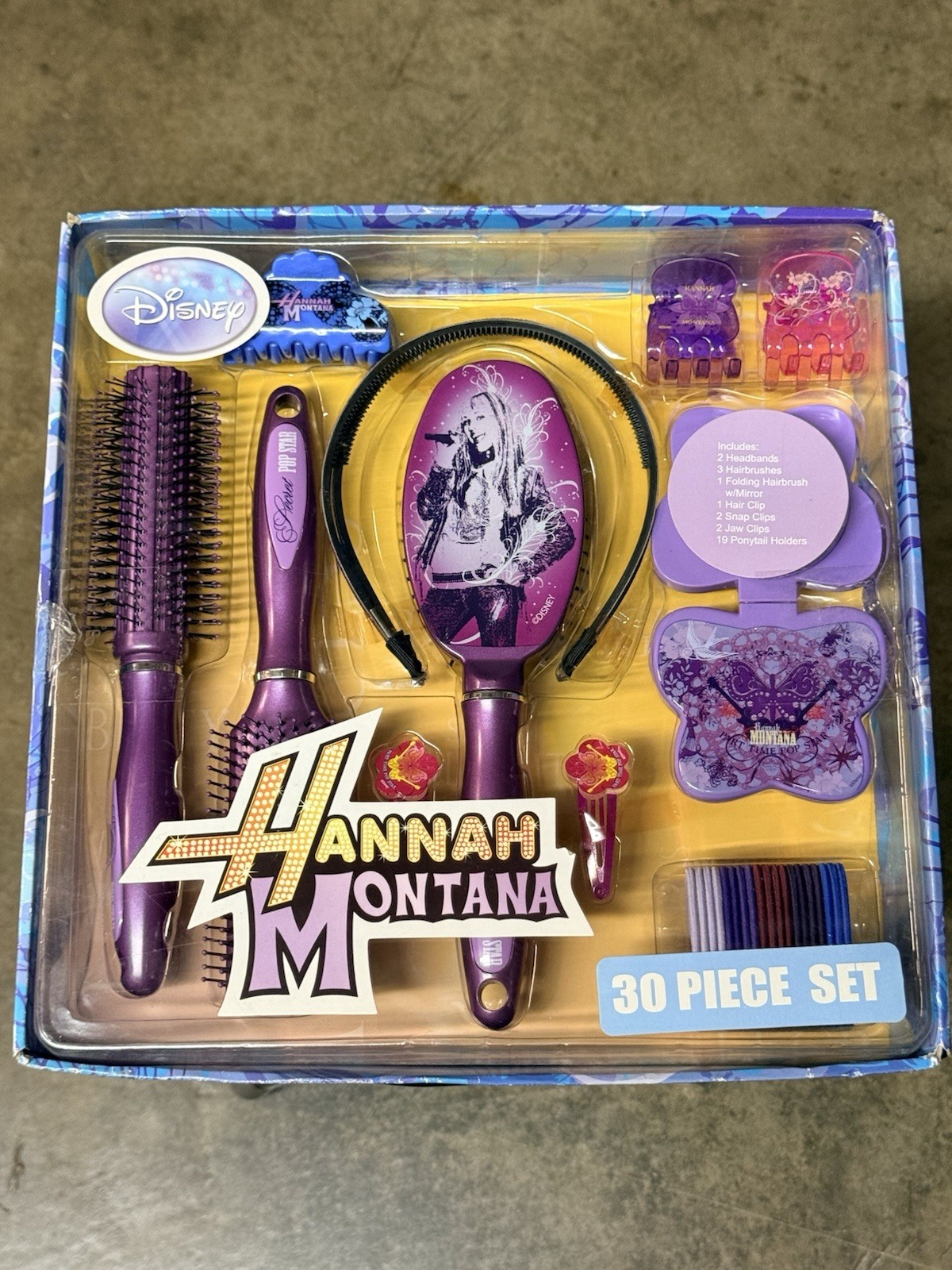 New Disney Hannah Montana 30-Piece Hair Accessory Set Purple Rare