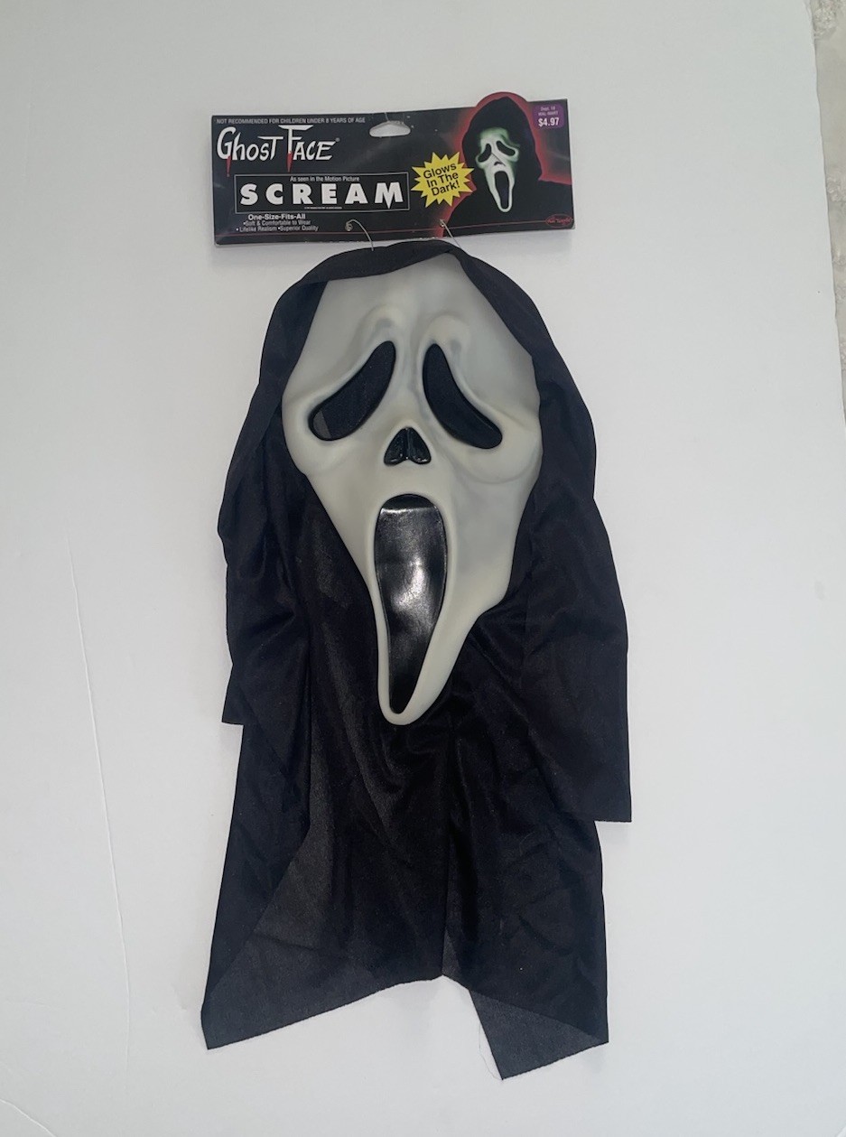 NWT NOS Vintage 1997 Easter Unlimited Fun World DIV Ghost Face Scream Mask S9206