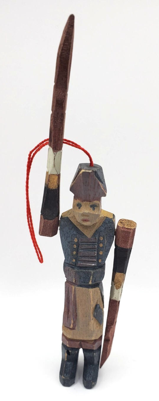 Vintage Hand Carved Wood Large Whirly Russian Dancer Ornament As Is