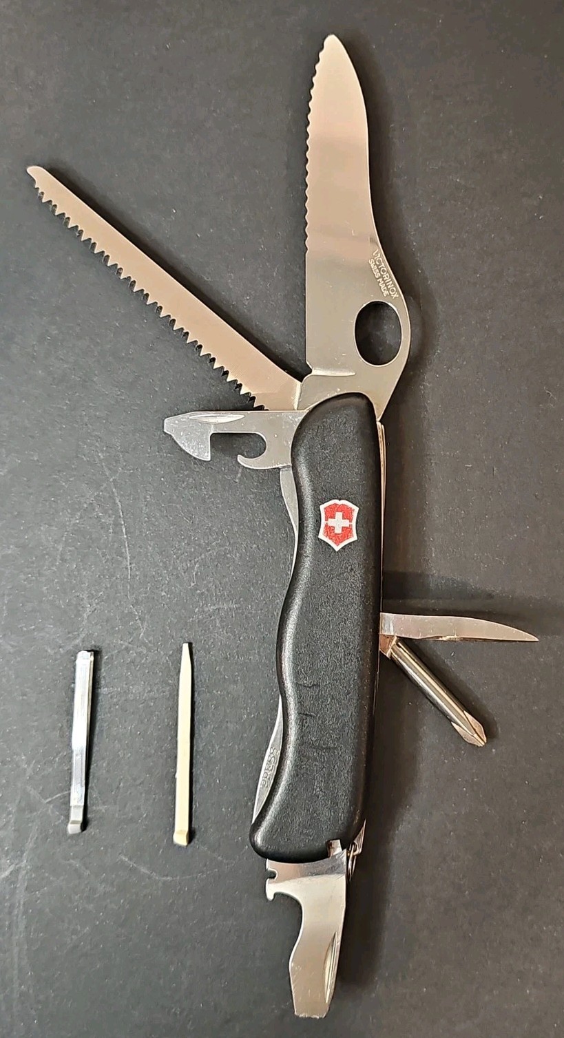 Victorinox Swiss Army Knife One Hand Trekker Black Multi Tool Pocket Knife