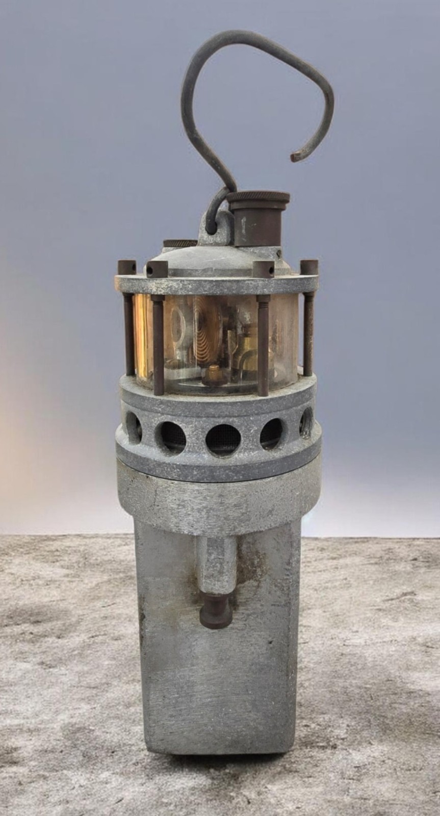 Rare Antique Mining Lamp Ringrose Firedamp Alarm IGD Leeds Sewer Gas Detector