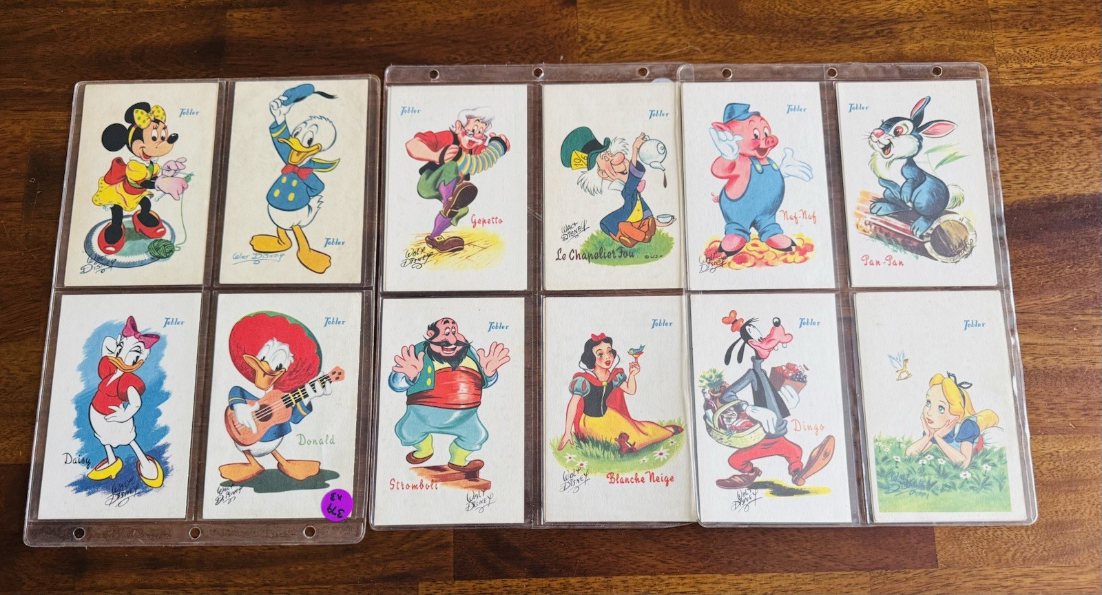 Walt Disney Tobler chocolate advertising postcards, circa 1950s Vintage Lot
