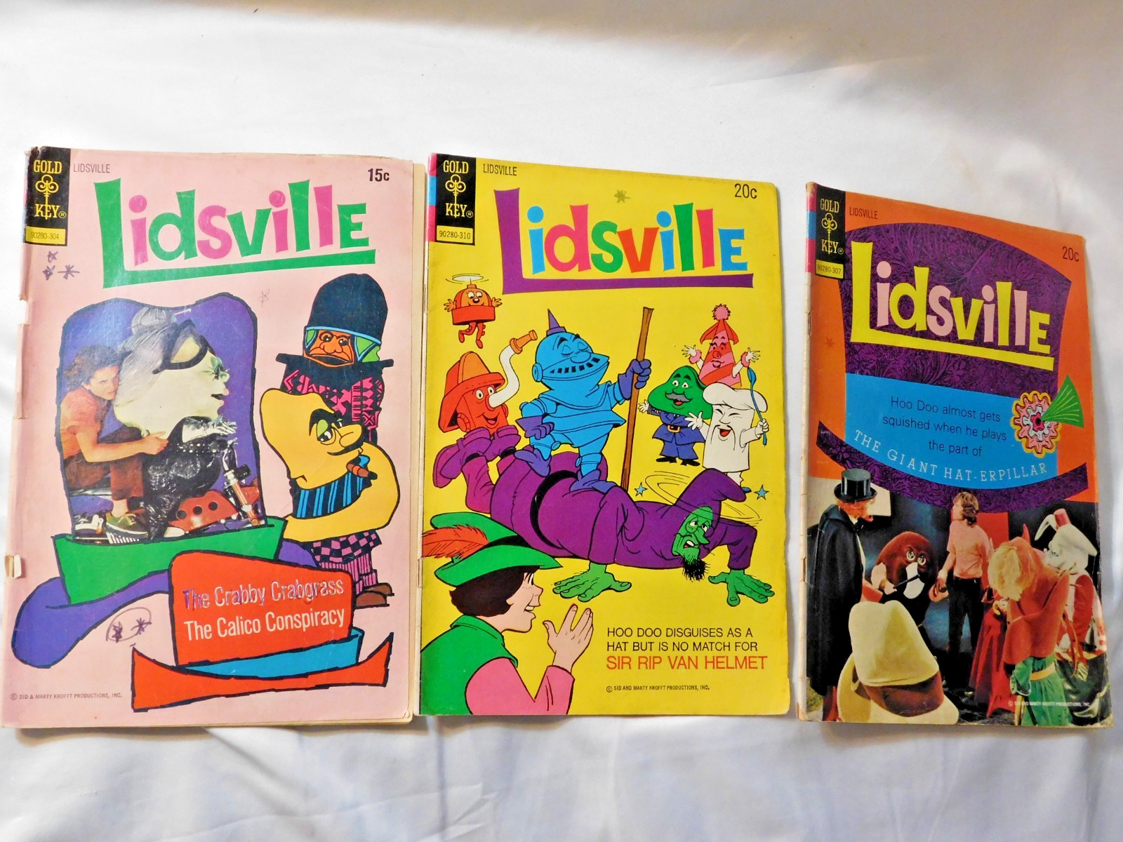 Sid and Marty Krofft  Lidsville Comic Book Lot  1973 Gold Key No. 3, 4 and 5
