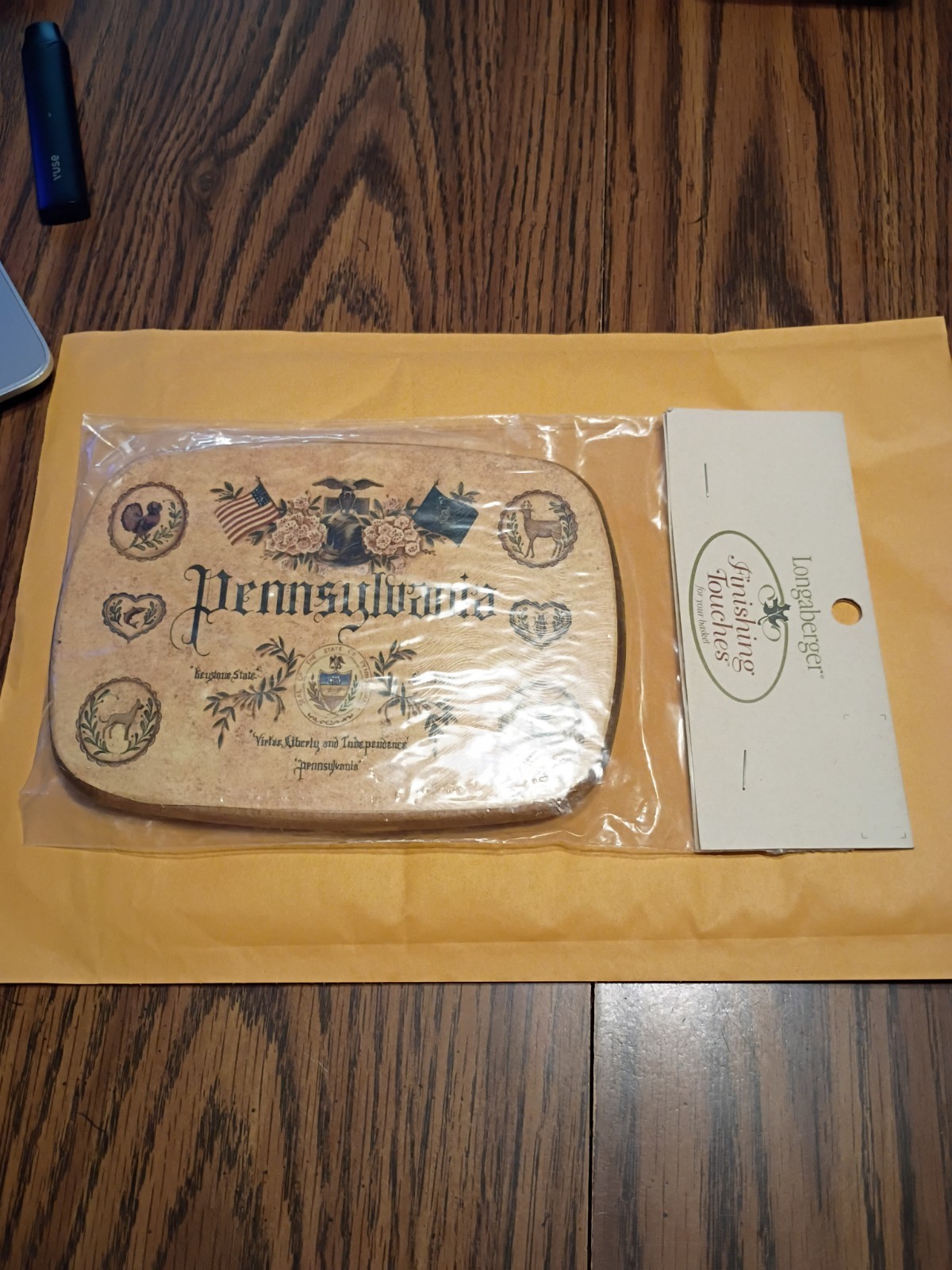 Longaberger Homestead Finishing Touches Pennsylvania Lid Sealed 1997 State Seal