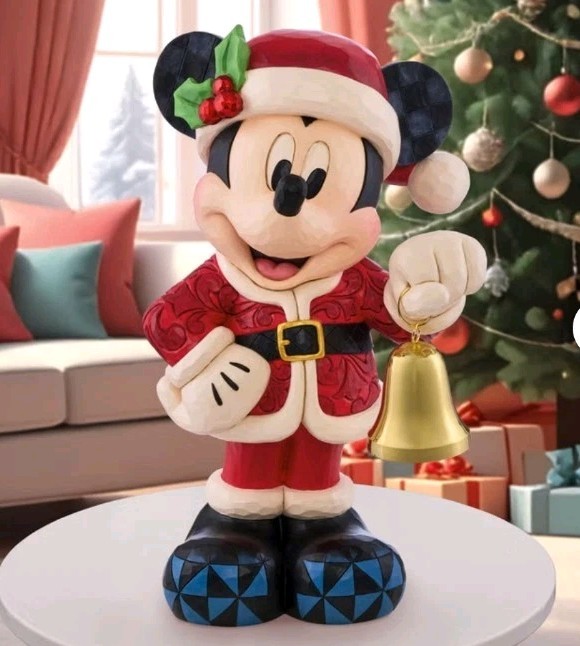 Jim Shore Disney Traditions Christmas Holiday Mickey Mouse with Bells - 17\