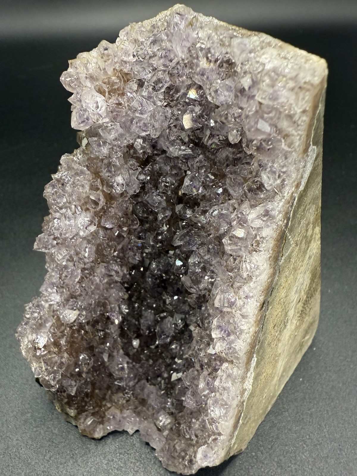 1.7 Lb Natural Uruguayan Rainbow Amethyst Cut Base Specimen Quartz, Minerals