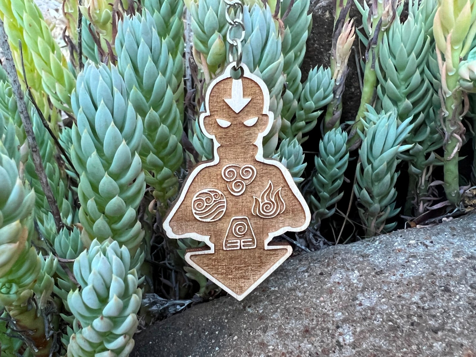 Avatar Wood Keychain, Avatar Inspired Aang Wooden Charm