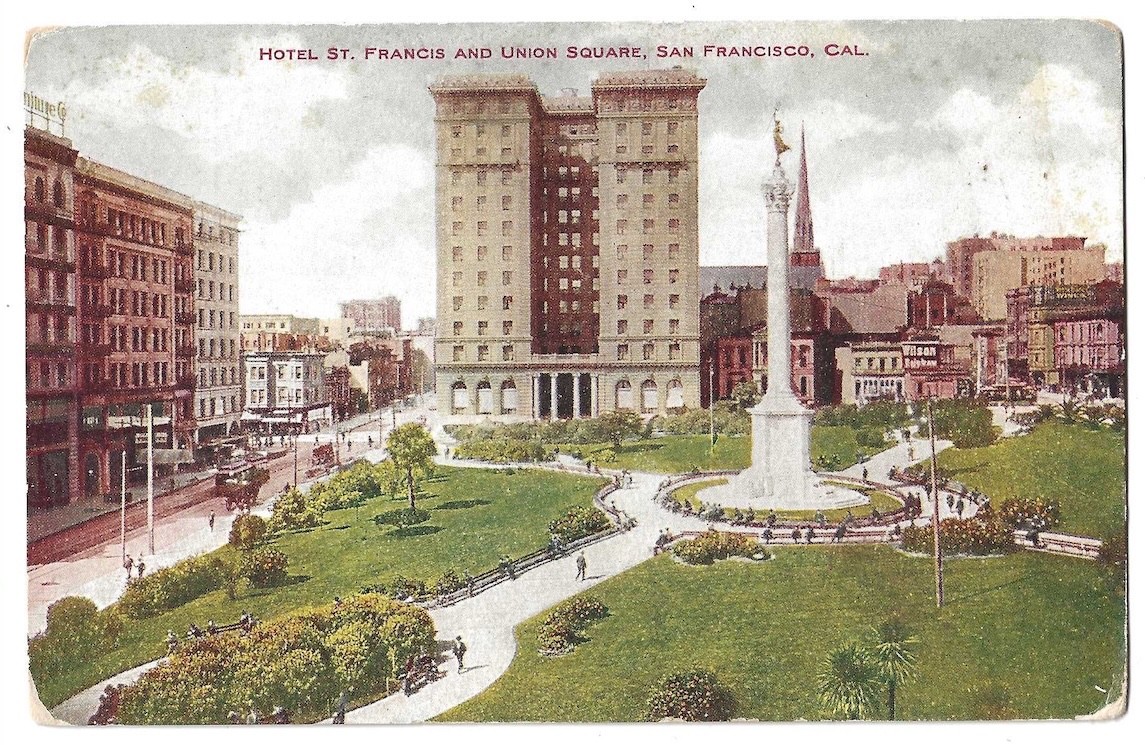 San Francisco Calif. c1908 St. Francis Hotel, Union Square, Dewey Monument
