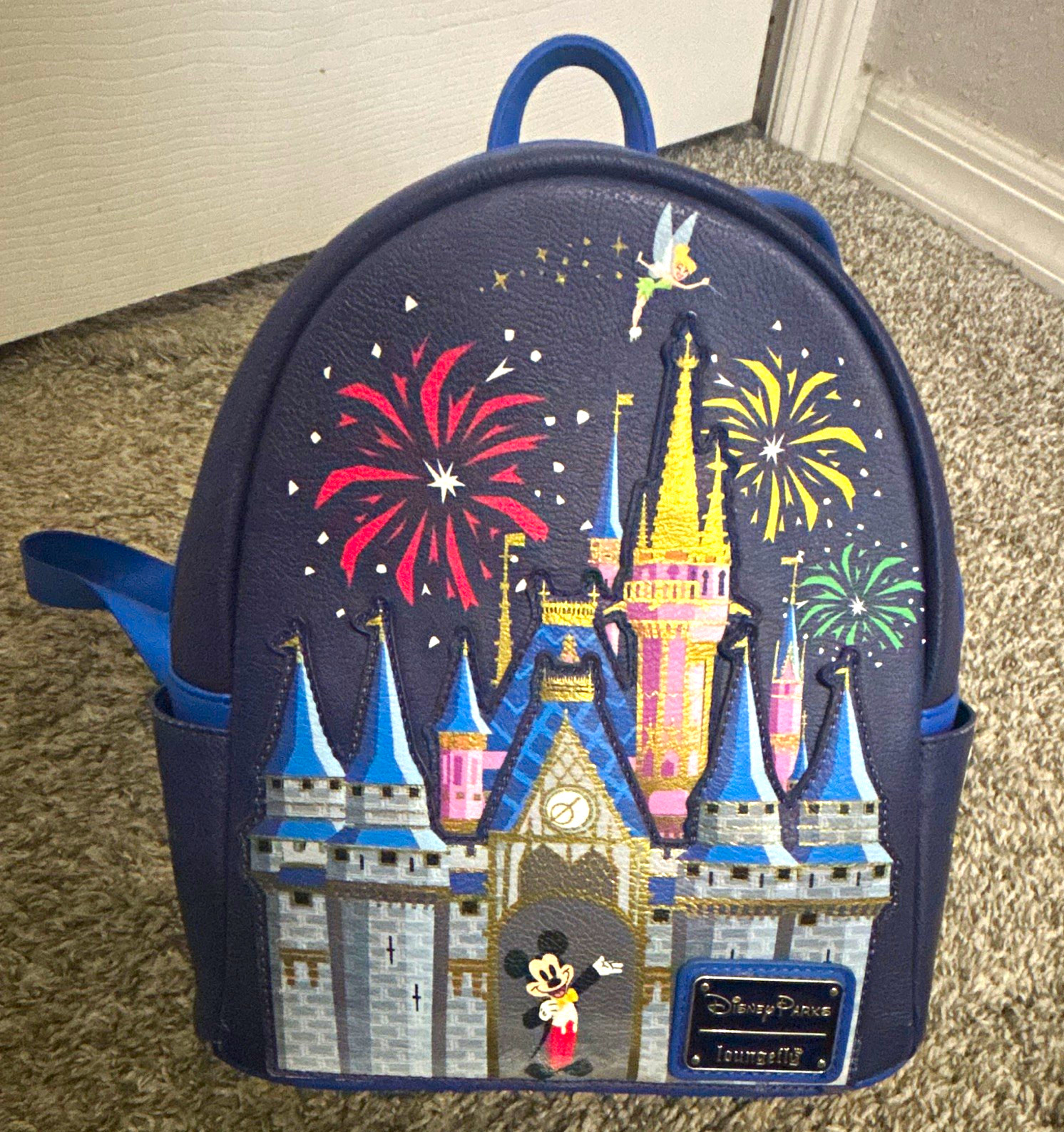 Loungefly Disney Parks Mini Backpack Mickey Mouse Tinker Bell Fireworks