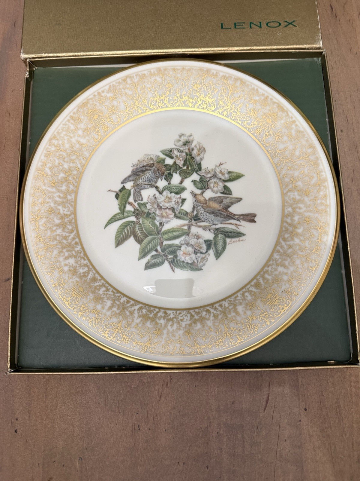 1970 LENOX FINE CHINA COLLECTORS PLATE EDWARD BOEHM BIRD THE WOOD THRUSH