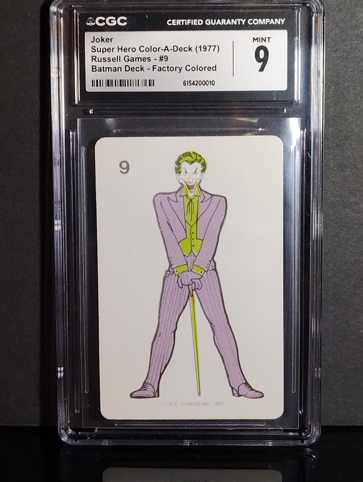🃏 1977 Russell Joker #9 CGC 9 MINT POP 1 TOP POP Batman DC Comics Rare