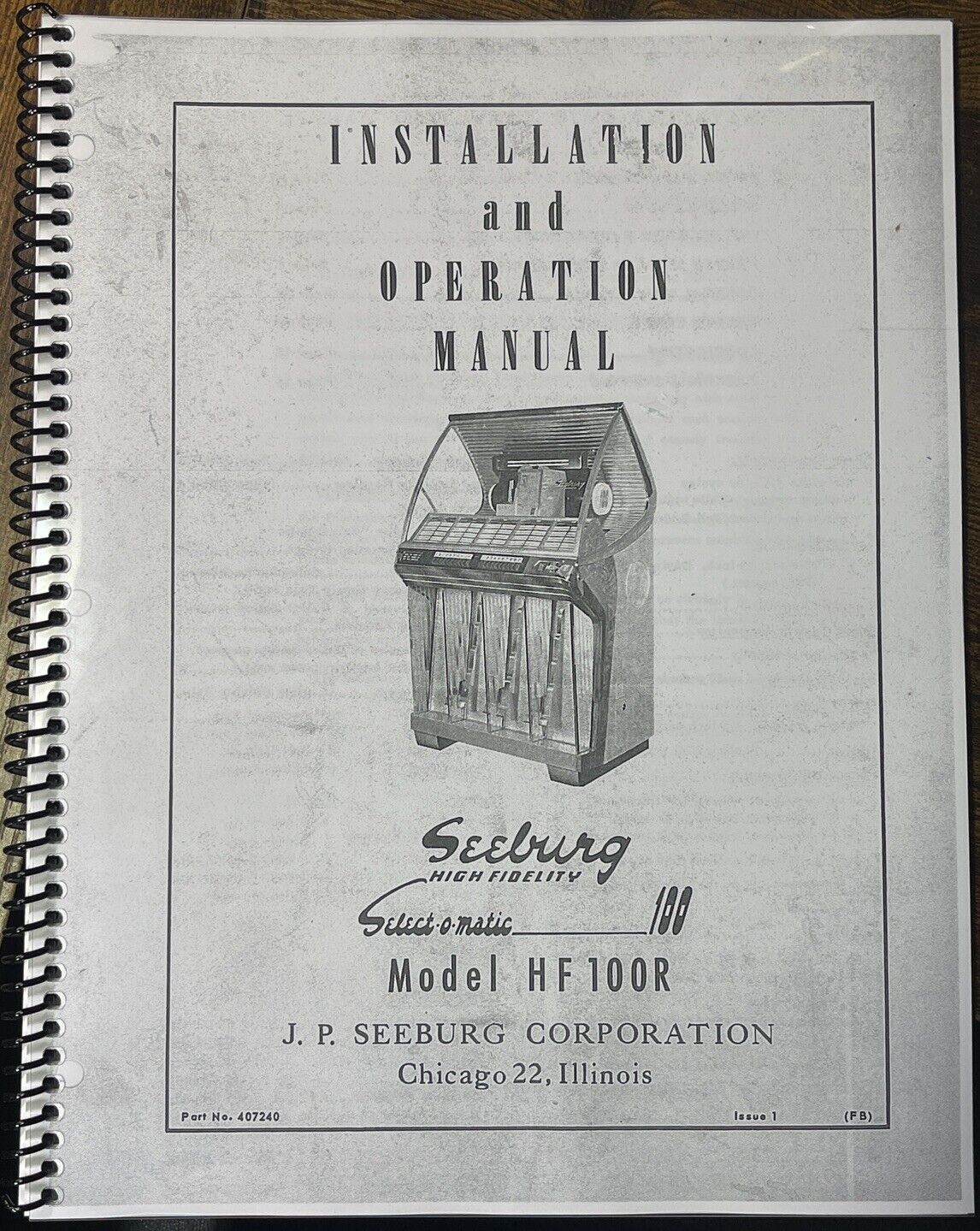 *NEW* Seeburg Model R Installation And Operation Manual