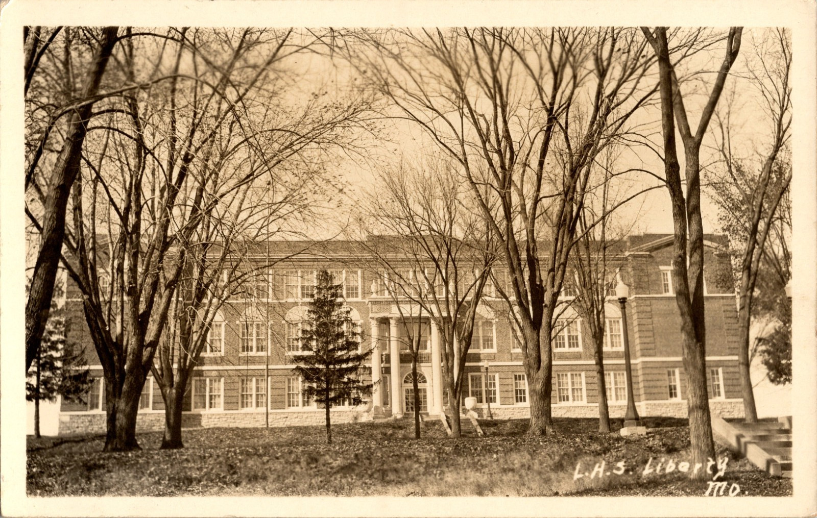 Liberty High School Liberty MO RPPC Real Photo Postcard Missouri Unused c1950s