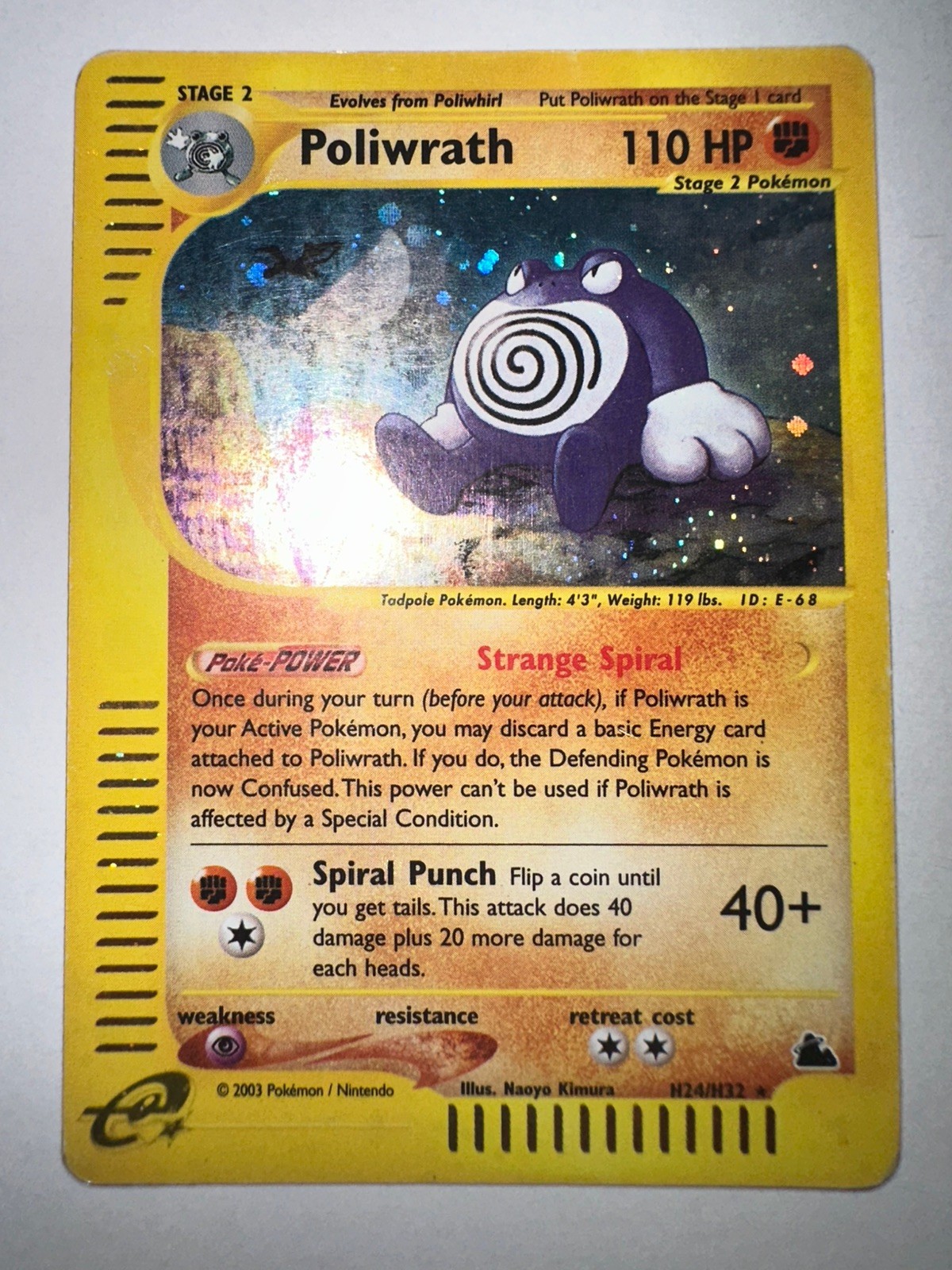 Pokemon TCG Skyridge Poliwrath Holo Rare H24/H32