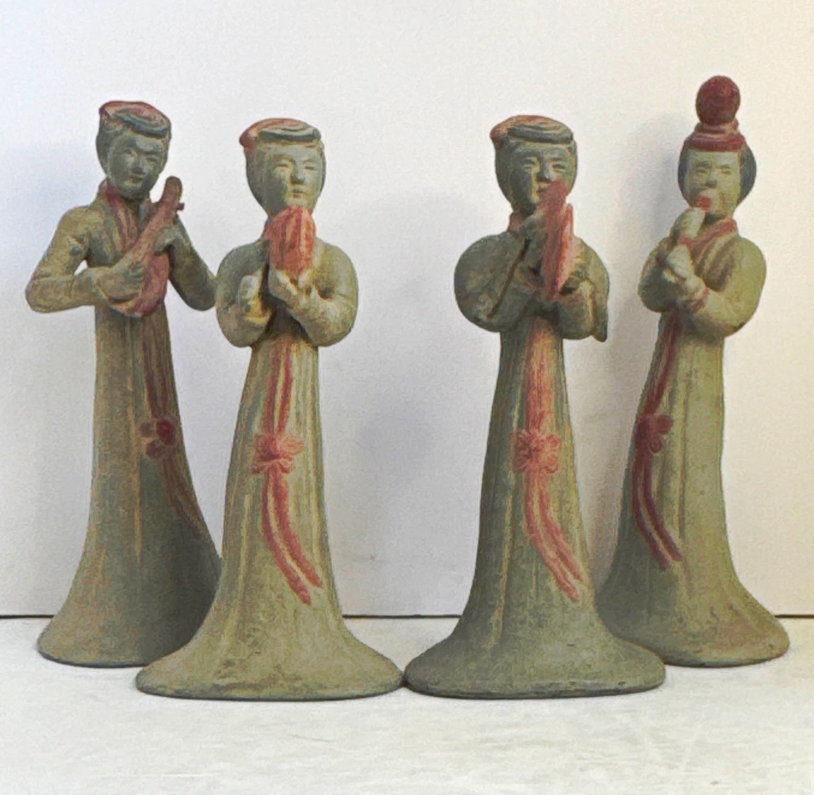 Vintage 1961 Alva Studios Chinese Tang Dynasty Court Musician Figurines Set of 4