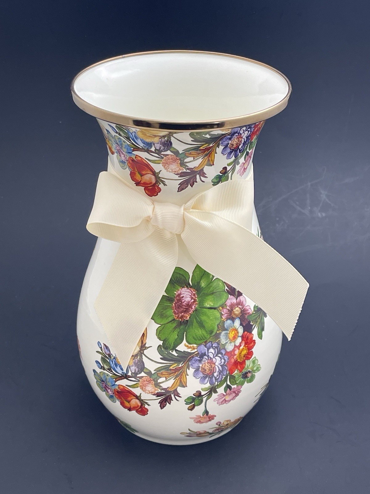 Mackenzie Childs Flower Market Enamel Vase 10