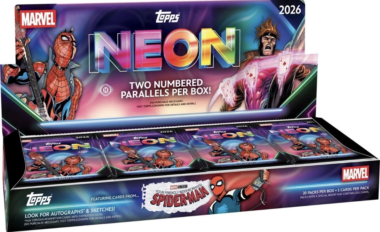 2026 TOPPS NEON MARVEL HOBBY BOX (100 Cards) Disney Brand New Sealed Presale QTY