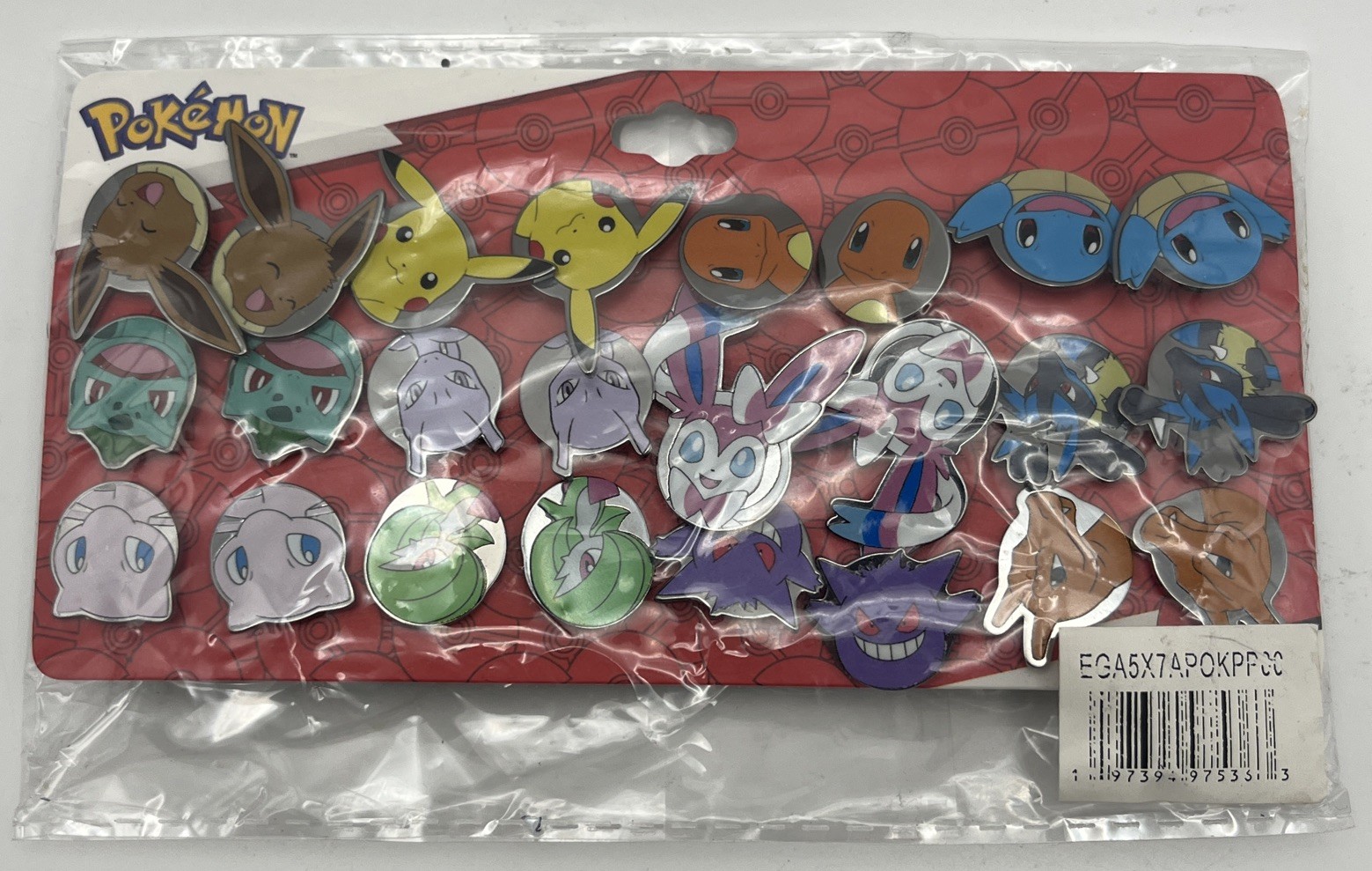 Pokemon 12-Pair Character Earrings Zinc Alloy Pikachu Eevee Squirtle Gengar Mew