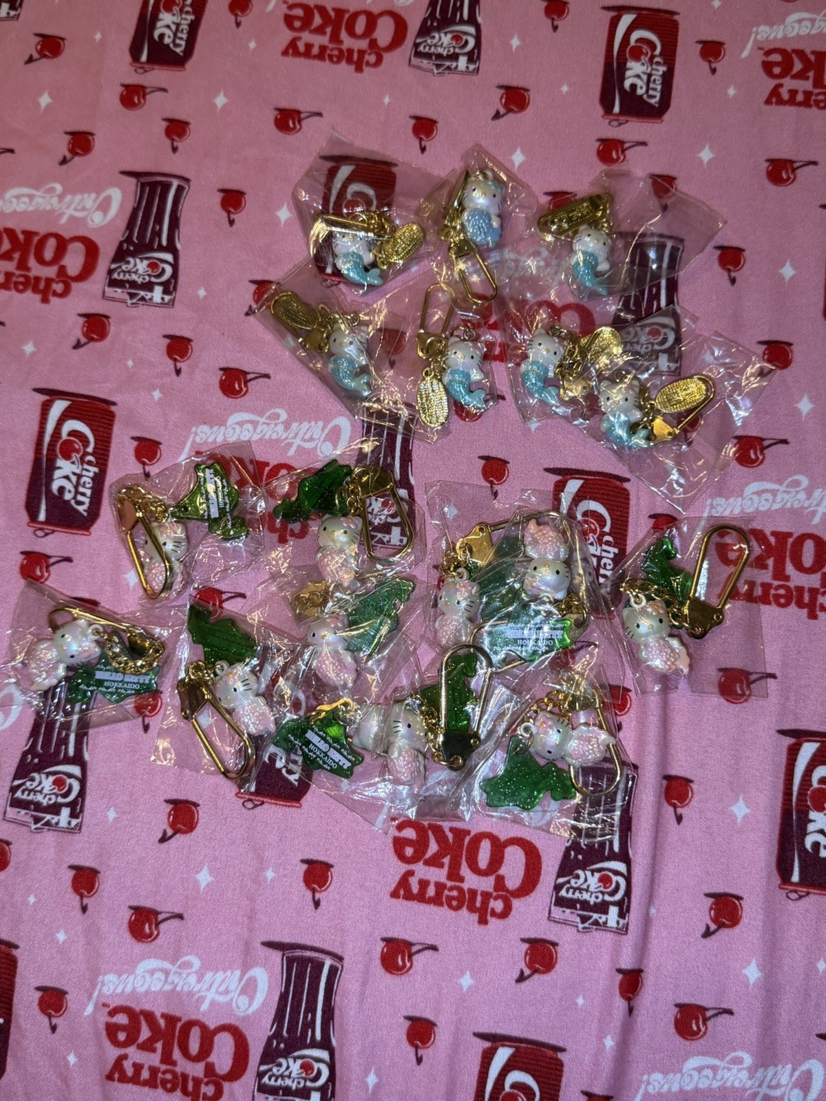 Sanrio Hello kitty gotochi charm Keychain vintage HOKKAIDO 1999-2006- Lot Of 18