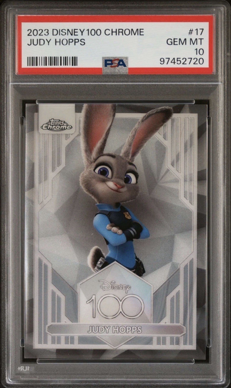 2023 Topps Disney 100 Chrome Judy Hopps #17 PSA 10