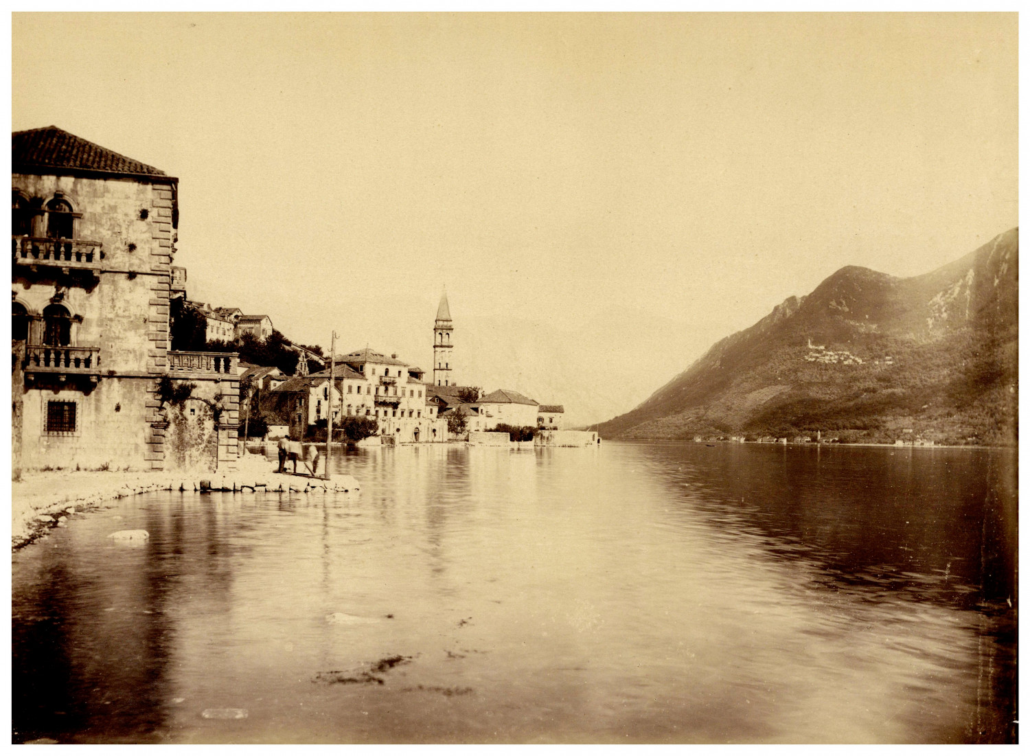 Yugoslavija, Crna Gora, Montenegro, Perast vintage albums print albumen print
