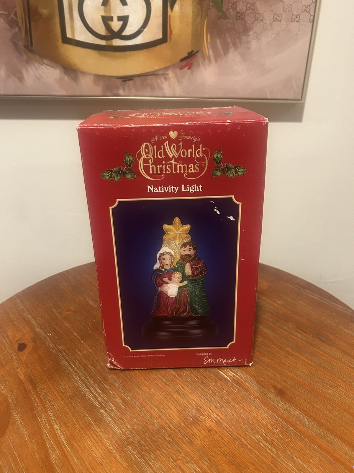 Vintage Merck Family's Old World Christmas Nativity Light 2005 WORKS IN BOX