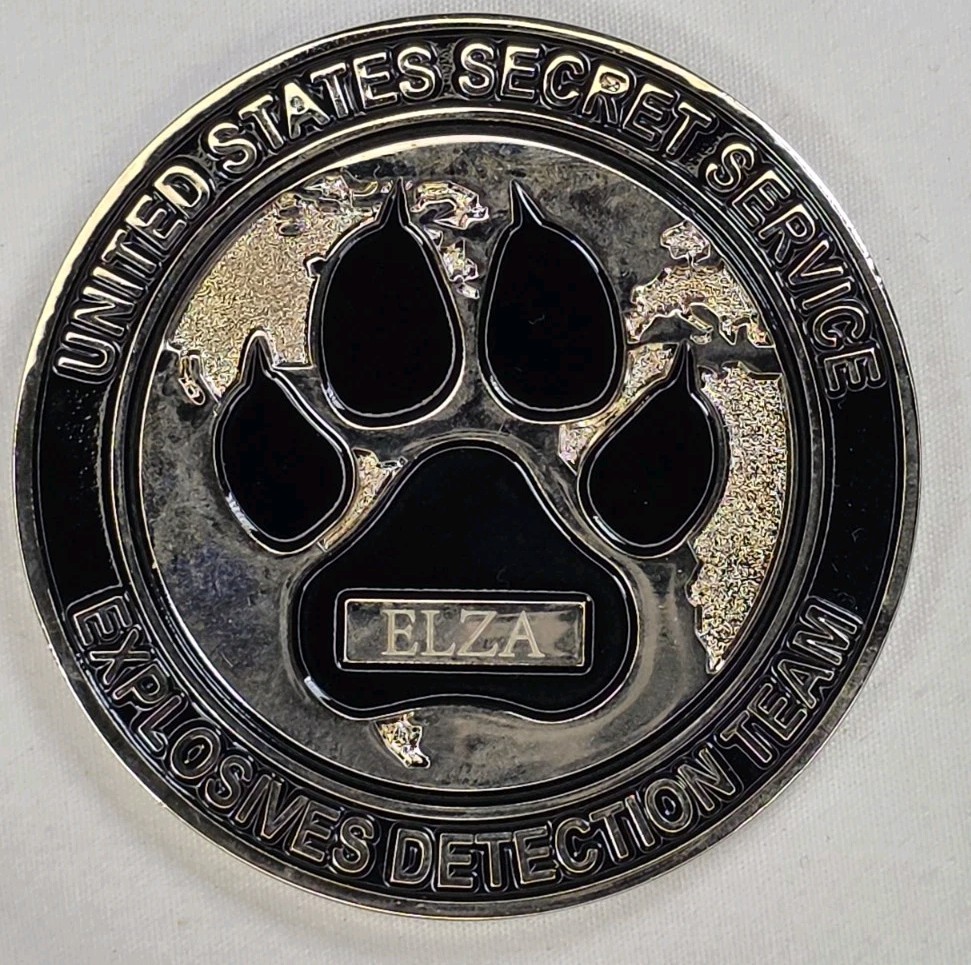 Rare USSS Secret Service K9 OZ Explosives Detection Team Challenge Coin ELZA DOG