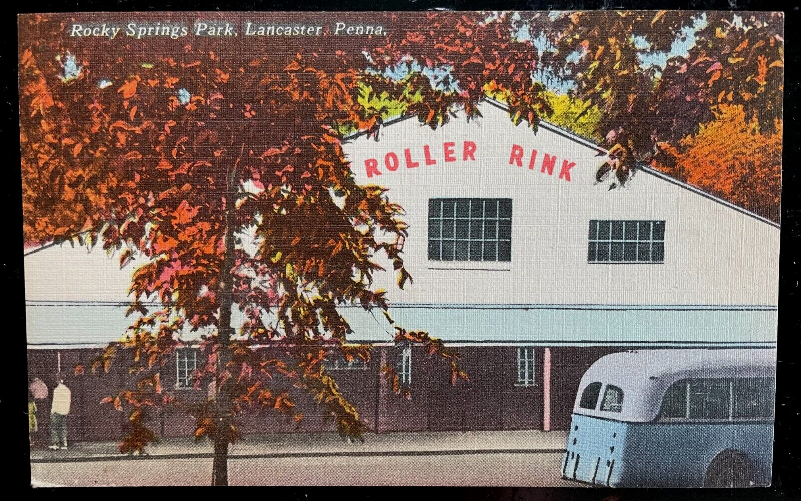 Vintage Postcard 1930-1945 Rocky Springs Park Roller Rink, Lancaster, PA