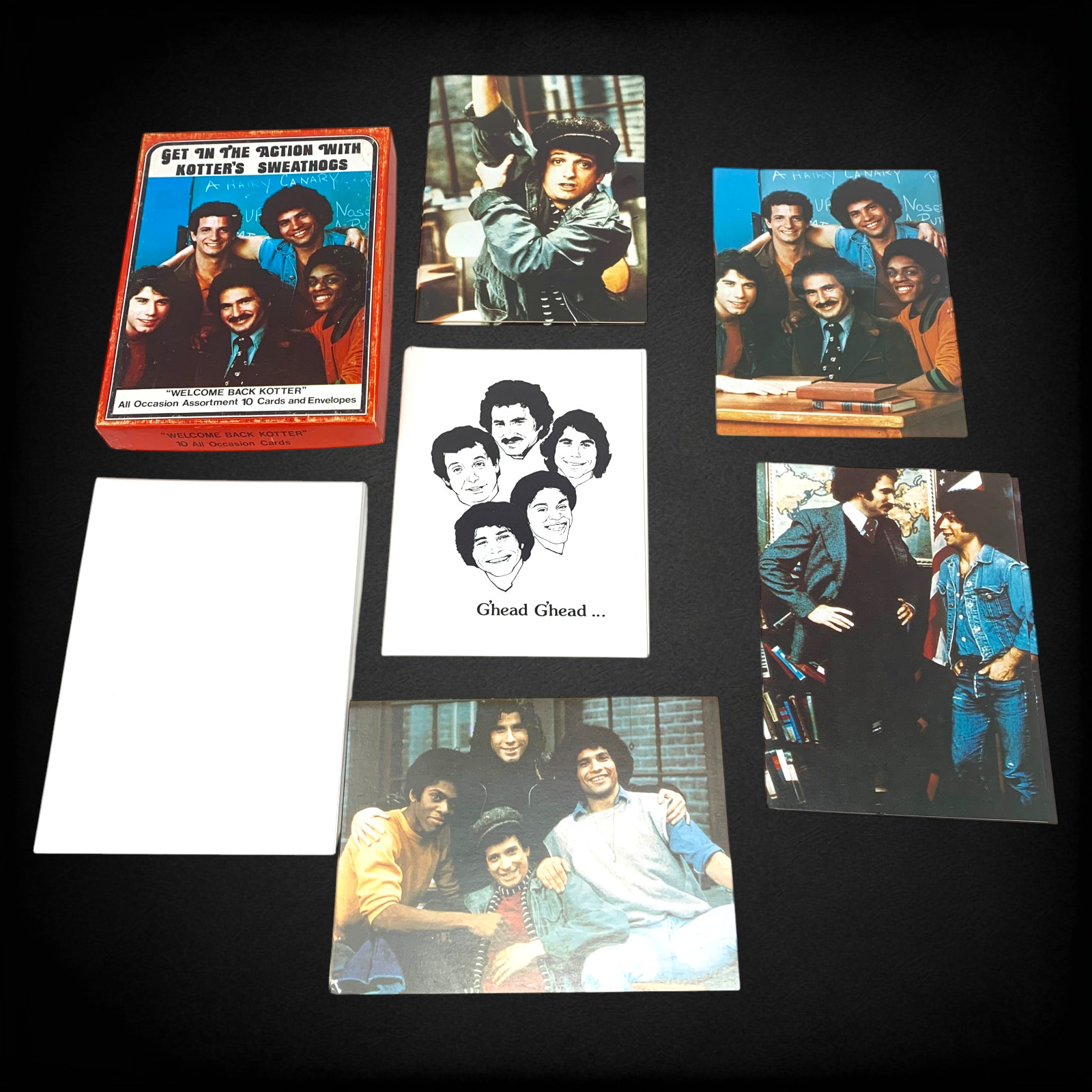 Vintage Welcome Back Kotter Sweathogs Greeting Cards Box 10 John Travolta 1970s