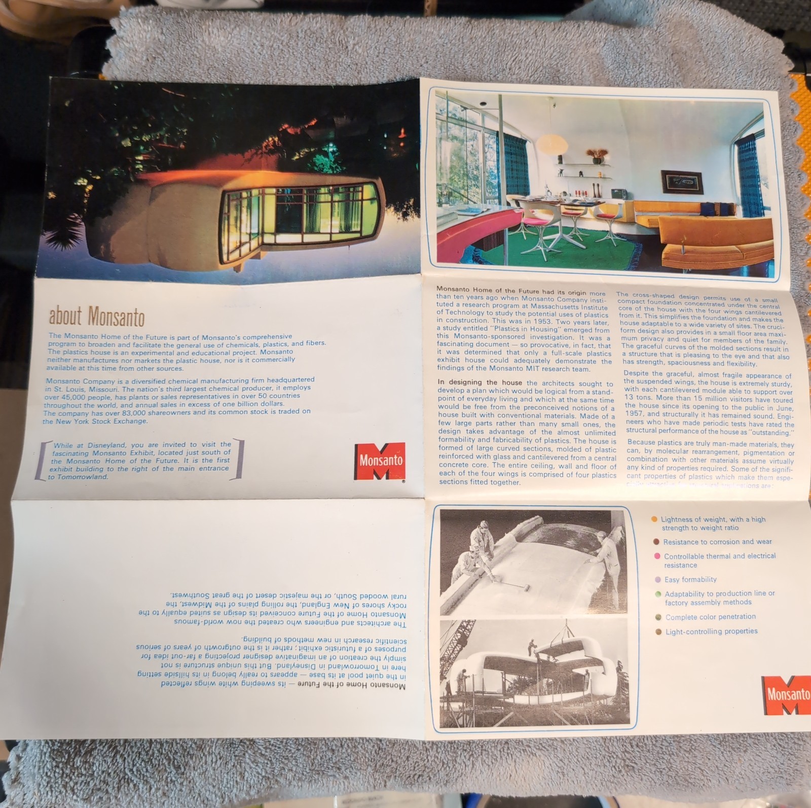 Vintage 1957 Disneyland Monsanto House of the Future Tomorrowland Brochure Promo