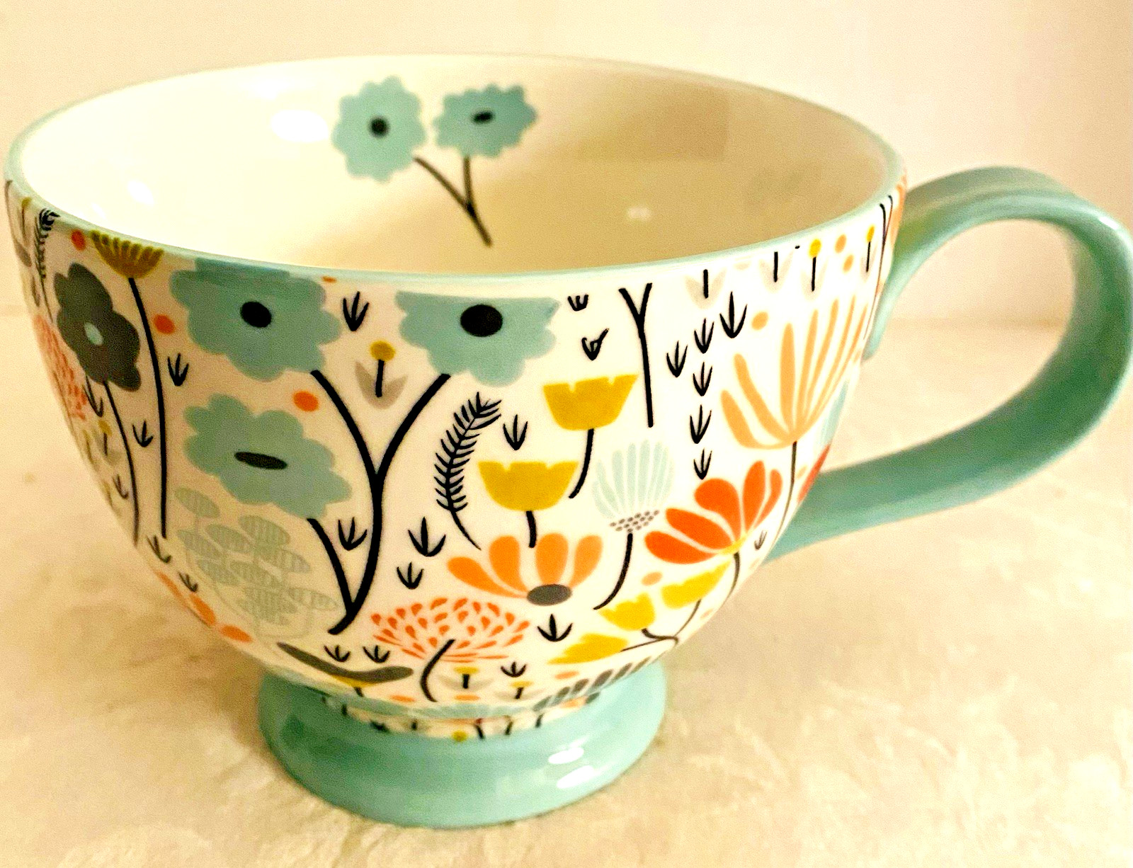 GRACE TEAWARE Fine Porcelain Tea Coffee Mug Floral Botanical DW Micro Safe EUC GRACE TEAWARE Fine Porcelain Tea Coffee Mug Floral Botanical DW Micro Safe EUC